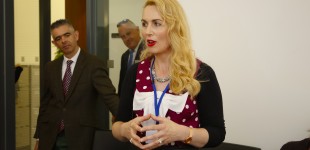 Olivia Brawley intro-Circuit Board Thunderbird Unveiling & Lecture: Boole Library Board Room. Copyright: Emmet Curtin