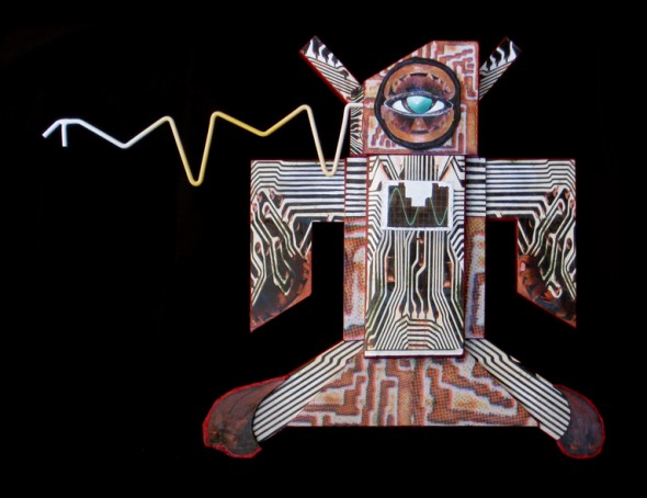 Circuit Board Thunderbird Mixed Media Assemblage Sculpture