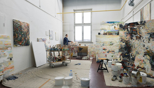 Heavenly White Open Spaces, Uwe Koski in his studio.